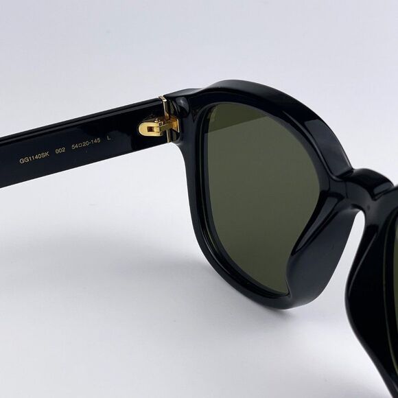 Gucci GG1140SK 002 Sunglasses Black Green Square Unisex main image 8